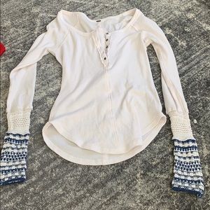 Free People long sleeve top with sleeve accent